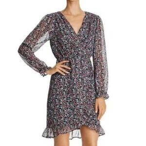 Beltaine Black Floral Long Sleeve Dress Large  NWT